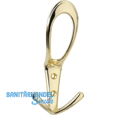 Huthaken Deneb Breite 76 mm, Höhe 160 mm, ZN vermessingt poliert Huthaken Deneb Breite 76 mm, Höhe 160 mm, ZN vermessingt poliert