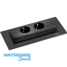 EVOline BackFlip, 2 Stk. Schukosteckdosen, USB-C-Charger, schwarz matt