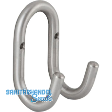 Mantelhaken Nora Breite 51 mm, Höhe 87 mm, Edelstahl unbehandelt Mantelhaken Nora Breite 51 mm, Höhe 87 mm, Edelstahl unbehandelt