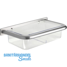 Wandschirmgarnitur Nora mit Kunststoffwanne, Edelstahl gebürstet Wandschirmgarnitur Nora mit Kunststoffwanne, Edelstahl gebürstet