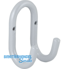 Mantelhaken Nora Breite 51 mm, H�he 87 mm, Stahl wei�aluminium (ca. RAL 9006)