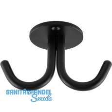Zweifach-Haken Delta H�he 59 mm, Breite 100 mm, Stahl schwarz Feinstruktur