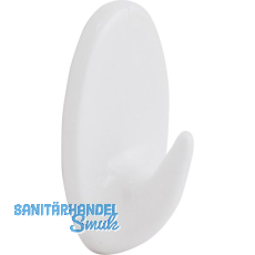 Klebehaken Oval Breite 26 mm, Höhe 42 mm, Kunststoff weiß Klebehaken Oval Breite 26 mm, Höhe 42 mm, Kunststoff weiß