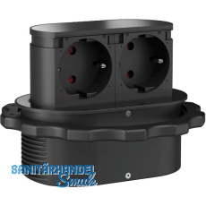 HPF Steckdosenelement Piccolino 2 Stk. Schukosteckdosen, schwarz