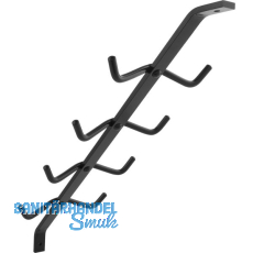 Garderobenarm Neper mit 4 Doppelhaken ohne Auflage, Aluminium schwarz Garderobenarm Neper mit 4 Doppelhaken ohne Auflage, Aluminium schwarz