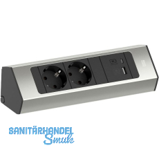 BACHMANN Steckdosenleiste Casia2 K 2-fach Schuko + USB A+C Charger Edelstahl BACHMANN Steckdosenleiste Casia2 K 2-fach Schuko + USB A+C Charger Edelstahl