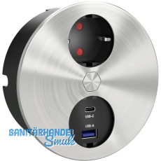 HPF Einbausteckdose Duplex-R, 1 Stk. Schukosteckdose, + USB-Charger, Edelstahl HPF Einbausteckdose Duplex-R, 1 Stk. Schukosteckdose, + USB-Charger, Edelstahl