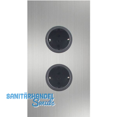 CARESSI Steckdosenelement 2ST20 2 Schukosteckdosen Edelstahl CARESSI Steckdosenelement 2ST20 2 Schukosteckdosen Edelstahl