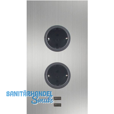 CARESSI Steckdosenelement 2ST20 2 Schukosteckdosen, 2 Stk. USB, Edelstahl CARESSI Steckdosenelement 2ST20 2 Schukosteckdosen, 2 Stk. USB, Edelstahl