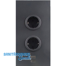 CARESSI Steckdosenelement 2ST20 2 Schukosteckdosen, 2 Stk. USB, schwarz