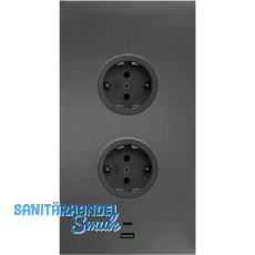 CARESSI Steckdosenelement 2ST20 2 Schukosteckdosen, 2 Stk. USB, anthrazit