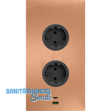 CARESSI Steckdosenelement 2ST20 2 Schukosteckdosen, 2 Stk. USB, kupfer CARESSI Steckdosenelement 2ST20 2 Schukosteckdosen, 2 Stk. USB, kupfer