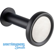 Mantelhaken Palos Tiefe 116 mm, Aluminium schwarz, Edelstahl geb�rstet