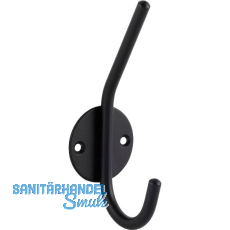 Huthaken Eirene Breite 50 mm, Höhe 145 mm, Stahl schwarz matt Huthaken Eirene Breite 50 mm, Höhe 145 mm, Stahl schwarz matt