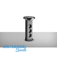 EKOTECH Steckdose ET-111-E 3xSchuko, USB A+C-Charger, QI-Charger, schwarz EKOTECH Steckdose ET-111-E 3xSchuko, USB A+C-Charger, QI-Charger, schwarz