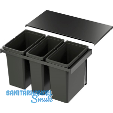 VS ENVI Flex Pro Abfalltrennsystem KB 800 mm 2 x 28/1 x 21 Liter Lava