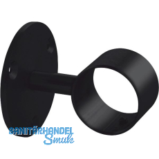 Bar-Reling Wandst�tze gerade f�r Rohr-� 38 mm, T 75,5 mm, Schwarz beschichtet