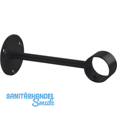 Bar-Reling Wandst�tze gerade f�r Rohr-� 38 mm, T 175,5 mm, Schwarz beschichtet