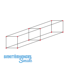 ALUMIS Smartcube Eckknoten-Set freistehend 2-fach horizontal schwarz