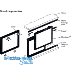 ALUMIS GST Innenfront Beschl�gegarnitur, Glasst�rke 4, TK 20 Kg