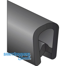 Kantenschutzprofil 9,5x6,5mm Rolle 50 m, Kunststoff schwarz