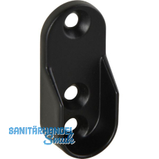 Schrankrohrlager Oval 1 f�r Schrankrohr, 3 Schraubl�cher, Zink schwarz