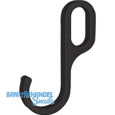 Haken HO1 für Oval-Schrankrohr 30 x 15 mm, Zamak schwarz Haken HO1 für Oval-Schrankrohr 30 x 15 mm, Zamak schwarz
