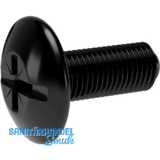 Spezialschraube SO Oval 4/5/6, f�r Schrankrohrlager, M6 x 15mm, Stahl schwarz