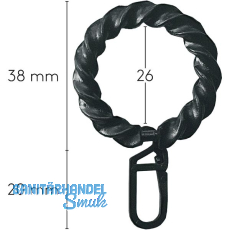 LEHA Vorhangring Rustikal Kunststoff schwarz LEHA Vorhangring Rustikal Kunststoff schwarz