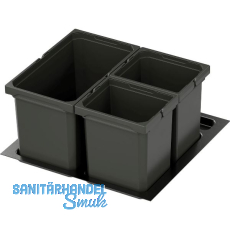 VS ENVI Free Plus Abfalltrennsystem KB 600/H�he 256 mm 1 x 16/2 x 7 L Lava