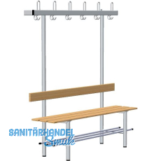 RONTEC Sitzbankst�nder einseitig mit Schuhablage 1000 mm Alu natur eloxiert