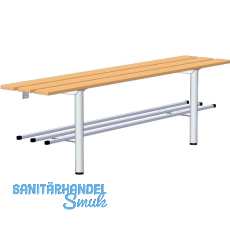RONTEC Sitzbank wandbefestigt mit Schuhablage 1500 mm Alu natur eloxiert