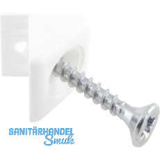 R�ckwandverbinder mit Schraube 3,5 x 25 mm, Kunststoff weiss
