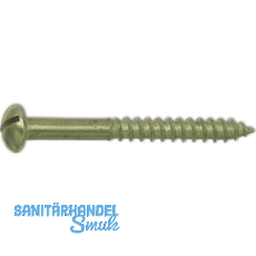 DIN96 3.0 x 25 Messing blank Holzschraube Halbrundkopf mit Schlitz