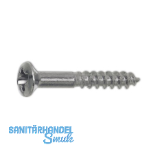 DIN7995 3.5 x 20 Pozidriv 2 Messing verchromt Holzschraube Linsensenkkopf