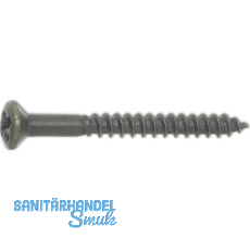 DIN7995 3.5 x 30 Pozidriv 2 Messing br�niert Holzschraube Linsensenkkopf