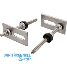 Stockschrauben mit Adapterblech + Mutter + EPDM M12x300 - Edelstahl A2