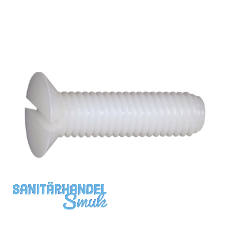 ~DIN963A M 4x 25 PA 6.6 Polyamid natur Senkschraube mit Schlitz