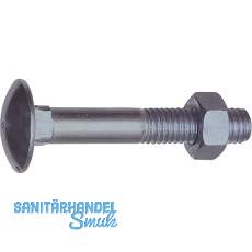 DIN603 M12x130 verzinkt Torbandschraube mit Mutter DIN603 M12x130 verzinkt Torbandschraube mit Mutter