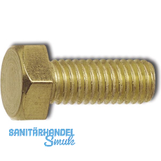 DIN933 M12x 50 Messing blank Sechskantschraube ohne Schaft