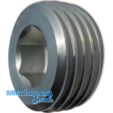 DIN906 R1/8" Edelstahl A2 Verschlussschraube kegeliges Rohrgewinde mit ISK