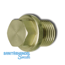 DIN910 G 3/4" A Messing blank Verschlussschraube mit Rohrgewinde DIN910 G 3/4" A Messing blank Verschlussschraube mit Rohrgewinde