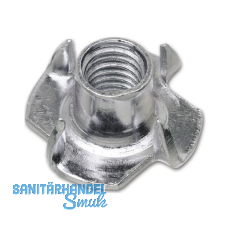 Einschlagmutter M 5x10 verzinkt mit 4 Einschlagspitzen