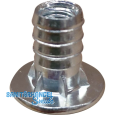 Einschlagmuffen M 6x14 Kopf-� 17 verzinkt mit Bund