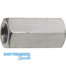 ~DIN6334 M10x 30 verzinkt Sechskant-Langmutter mit Mittelstopp