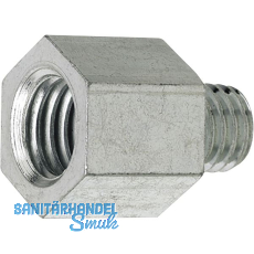 Gewindereduzierstücke von M12 (Innen) auf M10 (Aussen) verzinkt Gewindereduzierstücke von M12 (Innen) auf M10 (Aussen) verzinkt