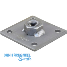 PITZL 5-Lochplatte 80x80x5 mit Mutter M24 verschwei�t ZiNiP beschichtet