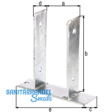 Pfostentr�ger C-Form 91X50X210 feuerverzinkt