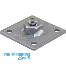 PITZL 5-Lochplatte 100x100x6 mit Mutter M20 verschweißt ZiNiP beschichtet PITZL 5-Lochplatte 100x100x6 mit Mutter M20 verschweißt ZiNiP beschichtet