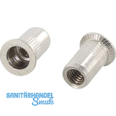 Blindnietmutter Senkkopf ger�ndelt Rundschaft offen M10x21.0 Edelstahl